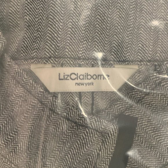 NWT LIZ CLAIBORNE NY HERRINGBONE BLACK ZIP JACKET 8 & 16 - Picture 10 of 15